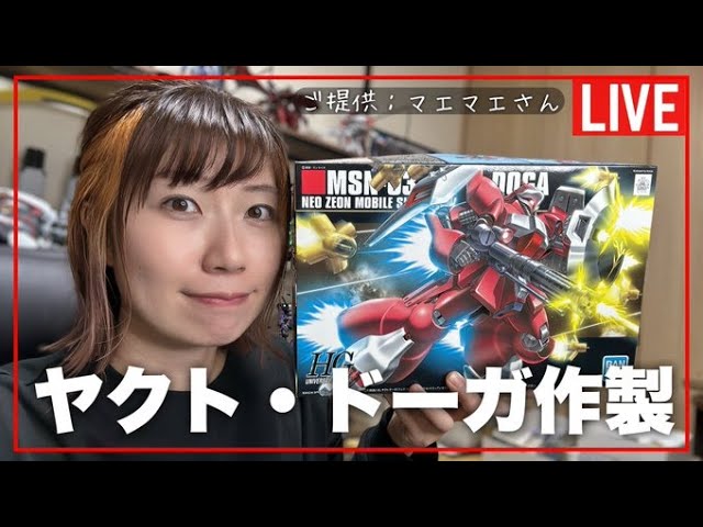 LIVE】HGヤクト・ドーガ(クェス・エア専用機)作製『ご提供：マエマエ