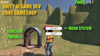 3D Unity AI Game Dev Tutorial (Beginner Friendly): Menu System, Timer & Portal (Part 5)