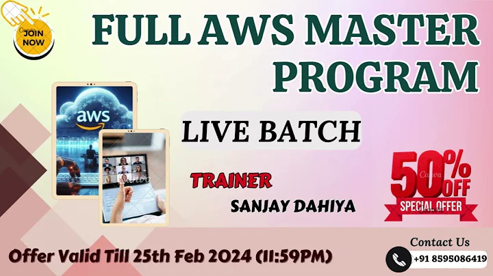 AWS Real Industry Based live Class Training| Live Batch on 50% off |By Sanjay Dahiya #aws #join
