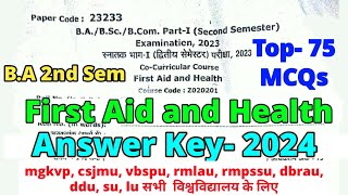 CO-Curricular BA 1st Year 2nd Semester Important MCQ Question | first aid and health ba 2nd semester