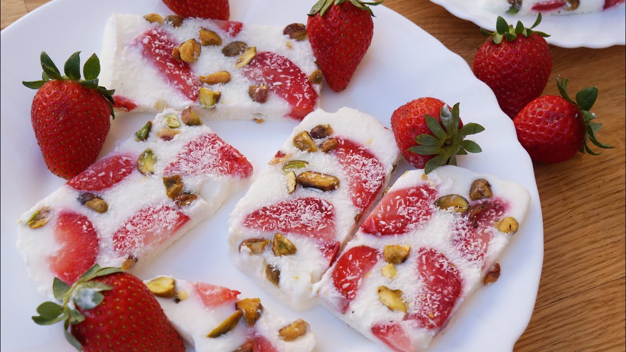 FROZEN YOGURT 🍓 BARRETTE ALLO YOGURT 💛 ricetta FACILISSIMA 💛