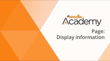 Page in Moodle: Display information
