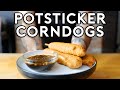 Making Corndogs Using Potstickers and Scallion Pancakes | What