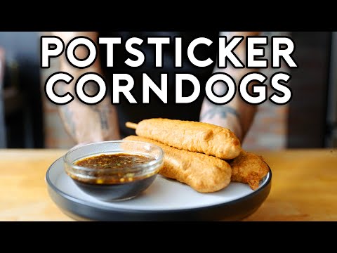 Making Corndogs Using Potstickers and Scallion Pancakes  Whats in the Fridge?