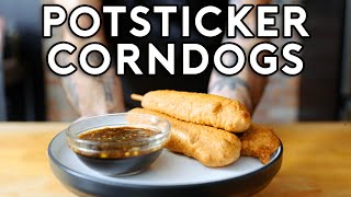 Making Corndogs Using Potstickers and Scallion Pancakes | What's in the Fridge?