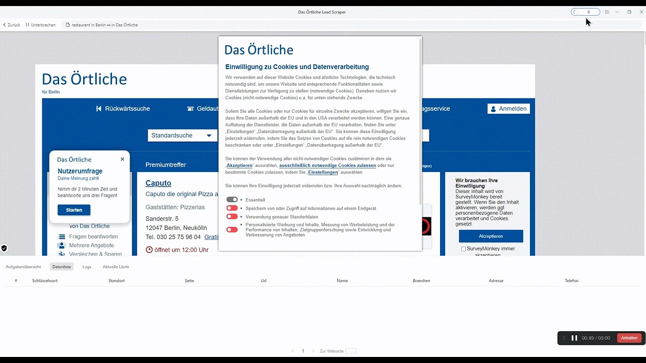 Das Örtliche Lead Scraper