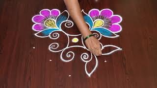 Friday rangoli design || flowers rangoli designs || easy rangoli designs || screenshot 5