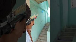 Blue balloon target challenge #bamboo #slingshot #diy #bambooart