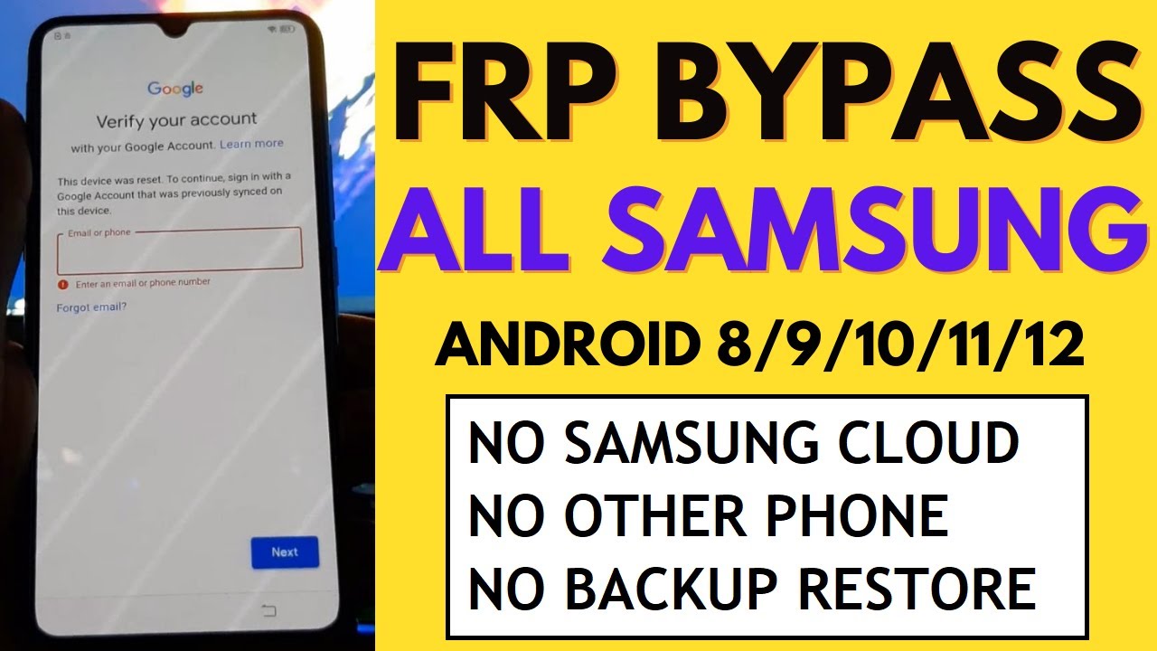 FRP All SAMSUNG Android 8/9/10 - No Alliance Shield, No Galaxy Store