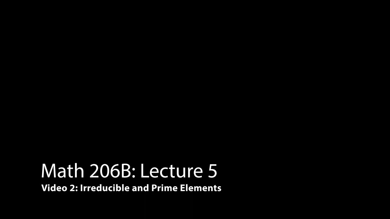 Irreducible and Prime Elements (Algebra 2: Lecture 5 Video 2)