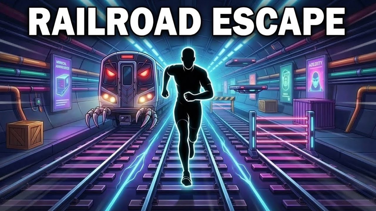 RAILROAD ESCAPE Immersive Interactive Warm Up | Subway Surfers IRL | Viral Interactive Game