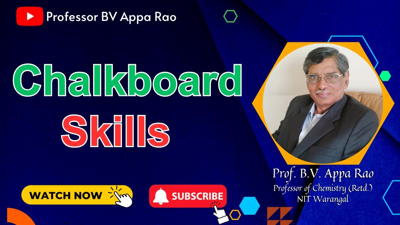 Chalkboard Skills || Prof. B.V. Appa Rao - YouTube
