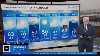 Damp weather is in the Baltimore Friday evening forecast