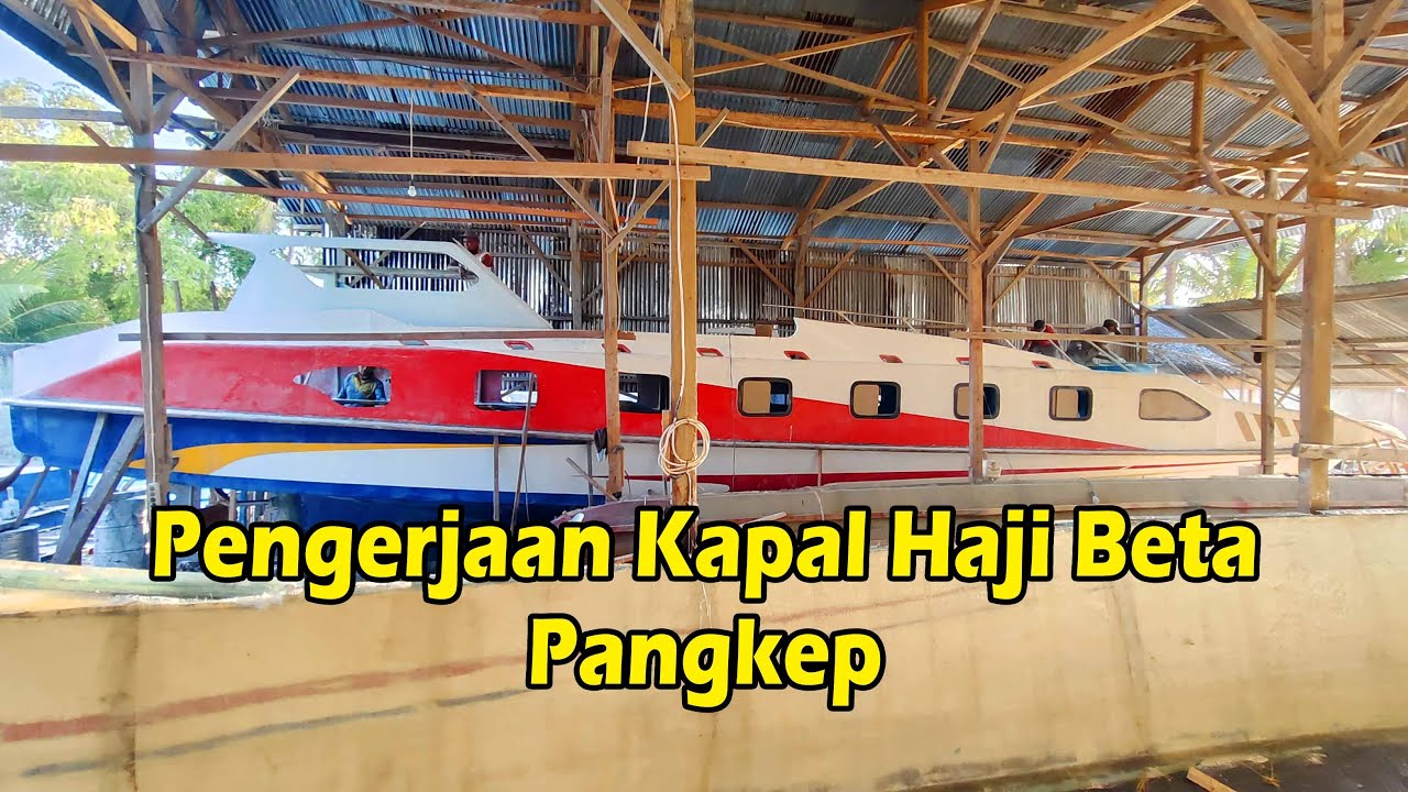 Pengerjaan Kapal Haji Beta Pangkep #viral #semuaorang #jangkauanluas #sorotan #kapalfiber