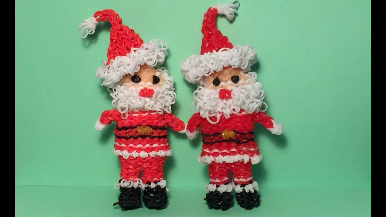 Babbo Natale 3d Con Elastici.Babbo Natale 3d Con Elastici Rainbow Loom 3d Santa Claus Youtube