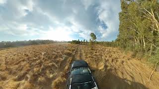 Driving on a paddock with a Volvo XC90
