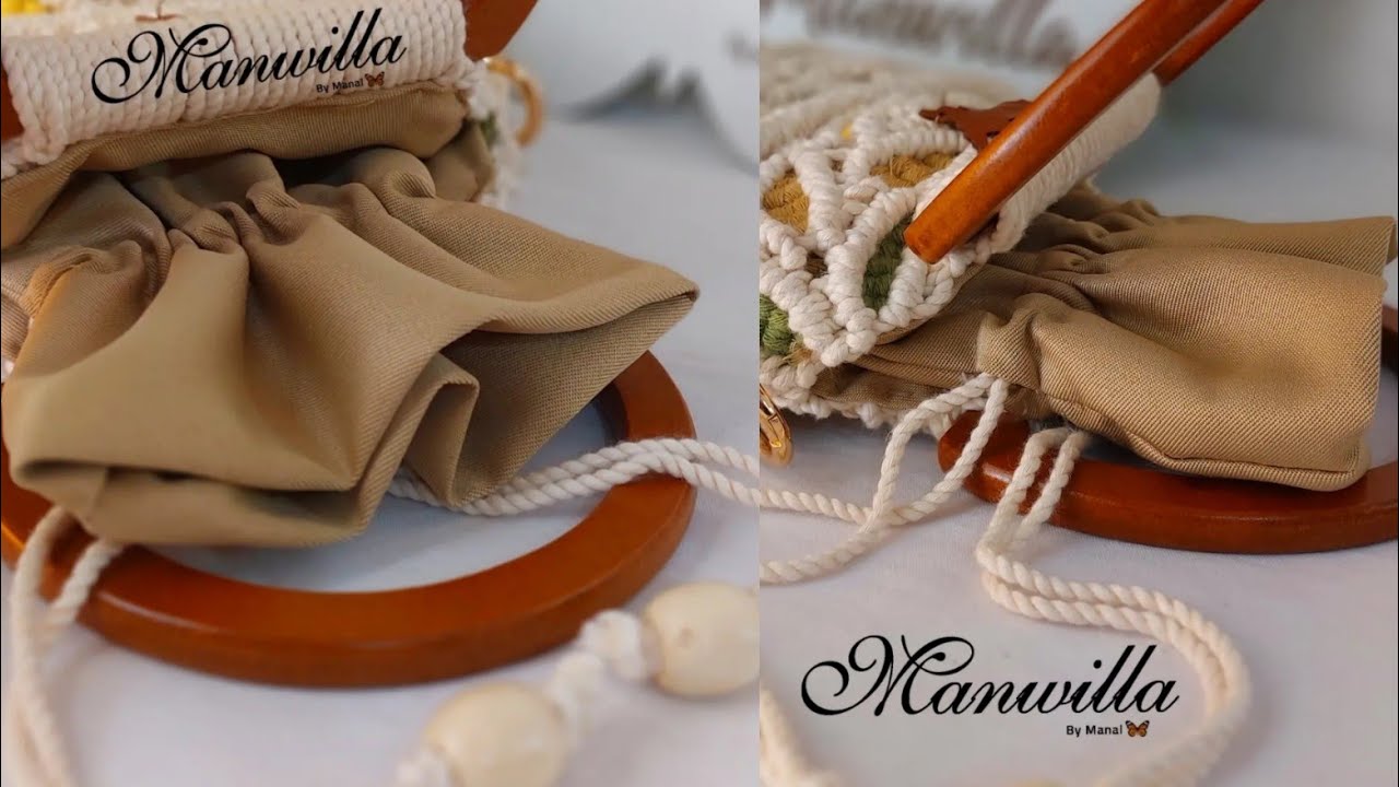 طريقه بطانه الشداد / البطانه الكيس / بطانه شنطه /  macramé bags/ #manal_elmawardy