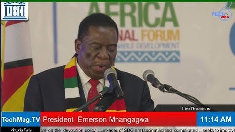 President Emmerson Mnangagwa addressing the African Science, Technology and Innovation Forum