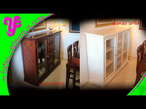 How to change the look and color of a dining room cabinet