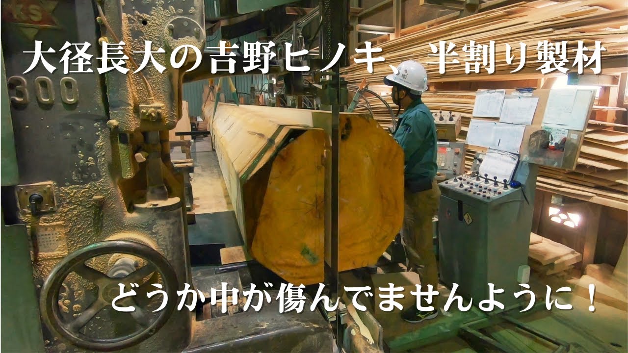 【大径長大吉野ヒノキ】中はどうなってるでしょうか？【半割】
