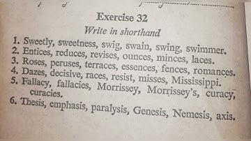 shorthand chapter 9 Large circle SW and SS or SZ,  Exercise 32