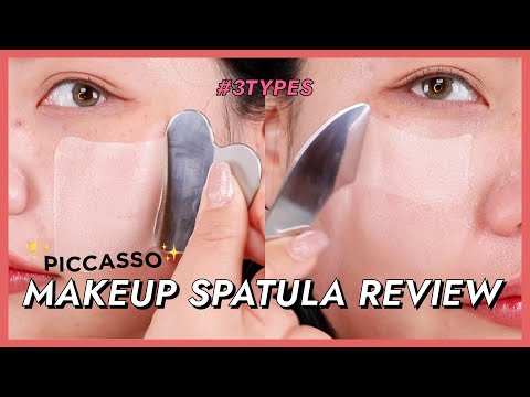 Korean makeup spatula foundation demonstration