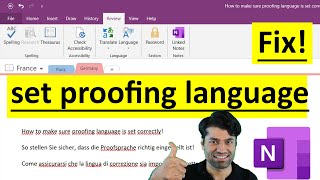 How to set proofing language in OneNote - Fix