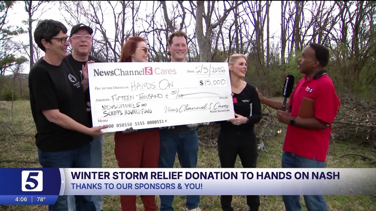 NewsChannel 5 gives $15,000 to Hands On Nashville to help with winter storm clean up