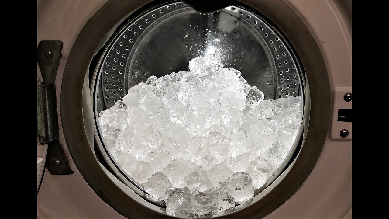 Experiment - 10 kg Ice - in a Washing Machine - Centrifuge 