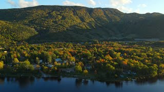 little bit of steady brook Newfoundland Canada , Cinematic drone flight 4k HDR