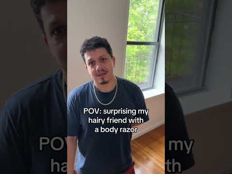 T-Shirt, Photography, Portrait. Text: POV: surprising my hairy friend with a body razor PO my ha th