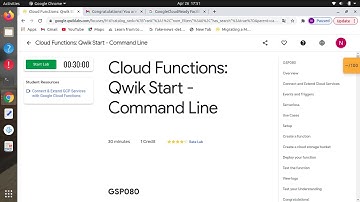 Cloud Functions: Qwik Start   Command Line | GSP080