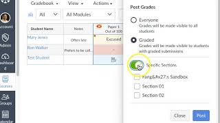 Posting grades in the new gradebook