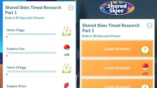 shared skies timed research Part-1 #pokemon #pokemongo #timedresearch #research #reasearch