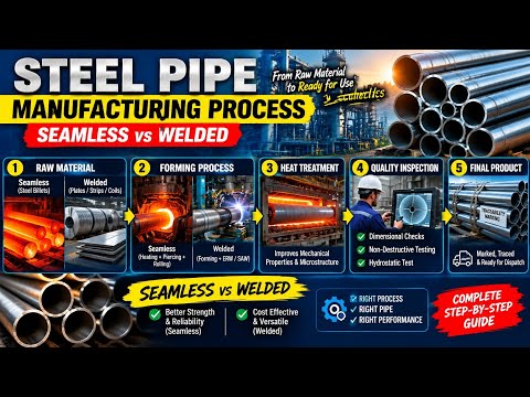Steel Pipe Manufacturing Process Explained 🔥 | Seamless vs Welded Pipes | Piping Engineering