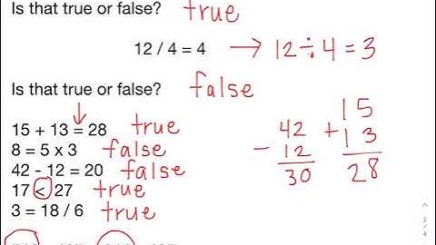 True and False Number Sentences