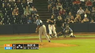 Akron's Zimmer homers to center