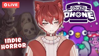 🔴Playing Gartic Phone w/Chat then SPOOKY HORROR GAMES!!☎️🐈‍⬛【VTuber】