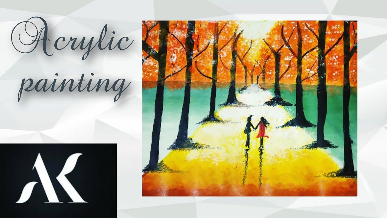 Acrylic painting |Aesthetic painting|easy |# Anish - YouTube