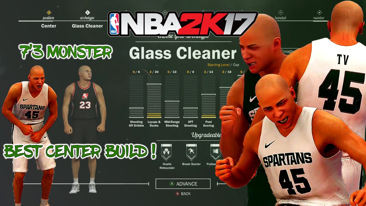 NBA 2K17 THE BEST OVERPOWERED REBOUNDING CENTER BUILD IN 2K 7'3 MONSTER