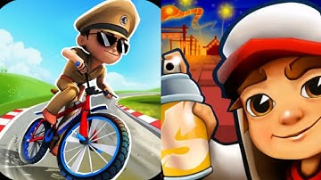 Little Singham Cycle Race VS Subway Surfers Game 2025 Gameplay Android, ios