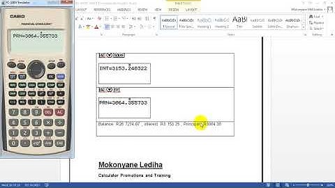 CASIO Financial Calculator Worksheet Q10 - Amortisation