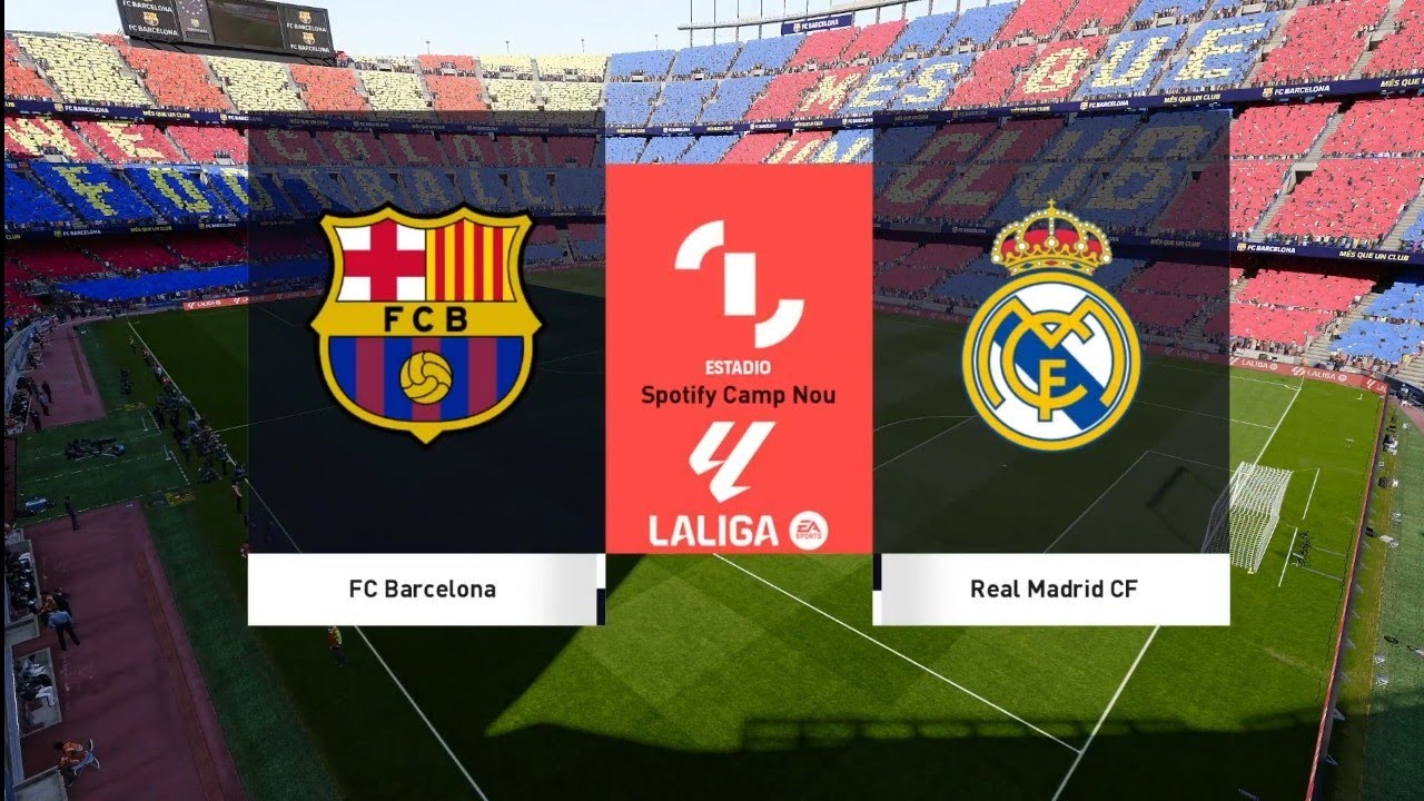Barcelona vs Real Madrid. Simulación FL 2025. Leyenda, velocidad -1.