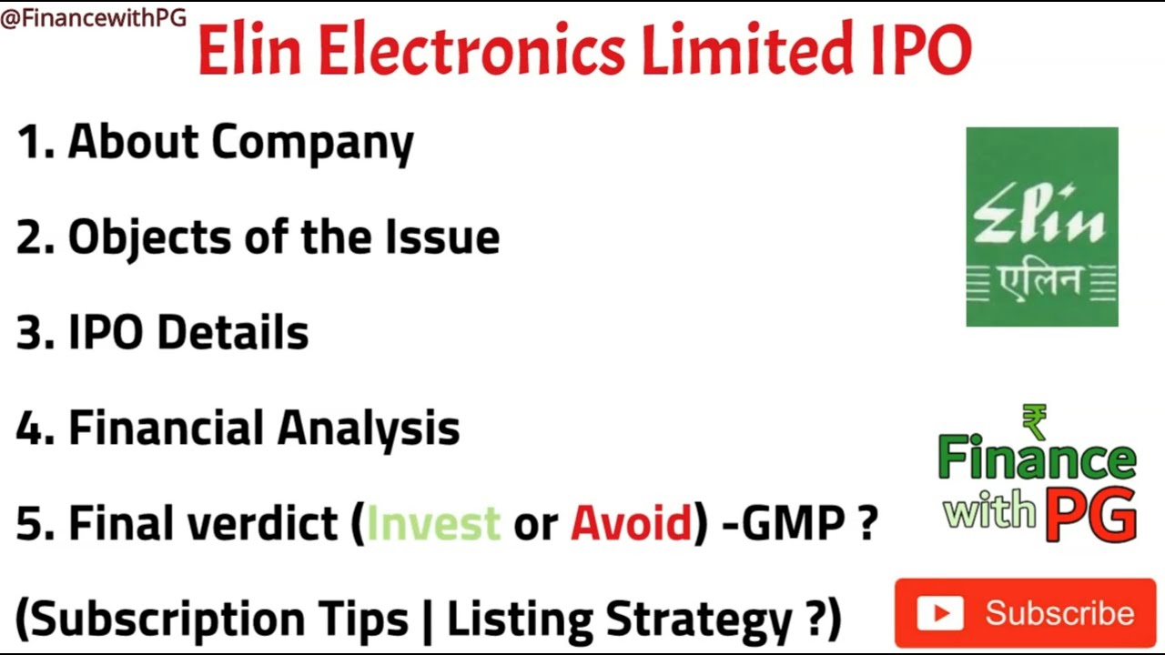 Elin Electronics Limited IPO | Elin Electronics IPO | Eli IPO GMP