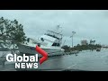 Hurricane Sally's storm surge pushes boats ashore along Alabama, Florida panhandle