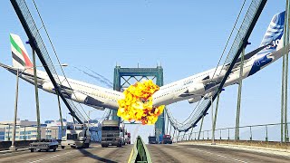 Two Airbus A380 Massive Collision Over The Bridge -- Gta 5