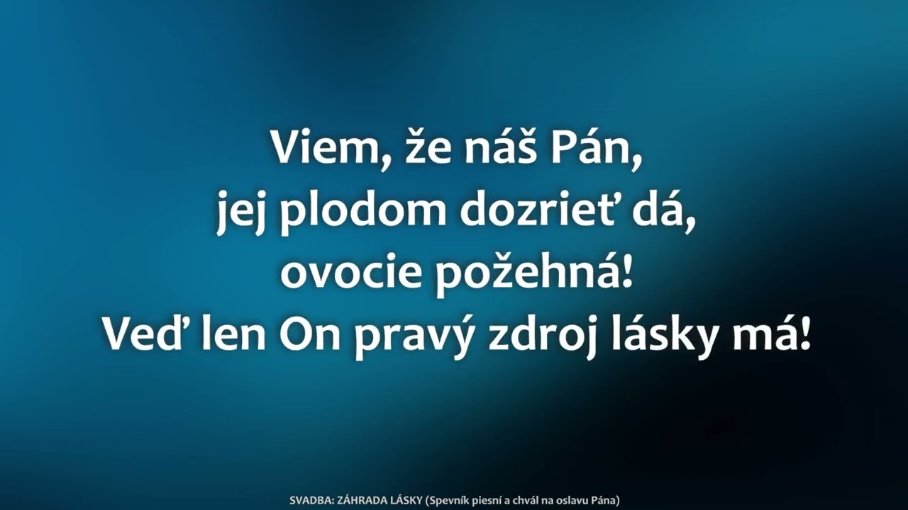 Záhrada lásky  (ML Svadobná, DODATKY č. 15)