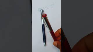 Premium Metal Pen Combo Set 🔥 Glossy Black, Blue & Red Ball Pens with Silver Cap #shorts