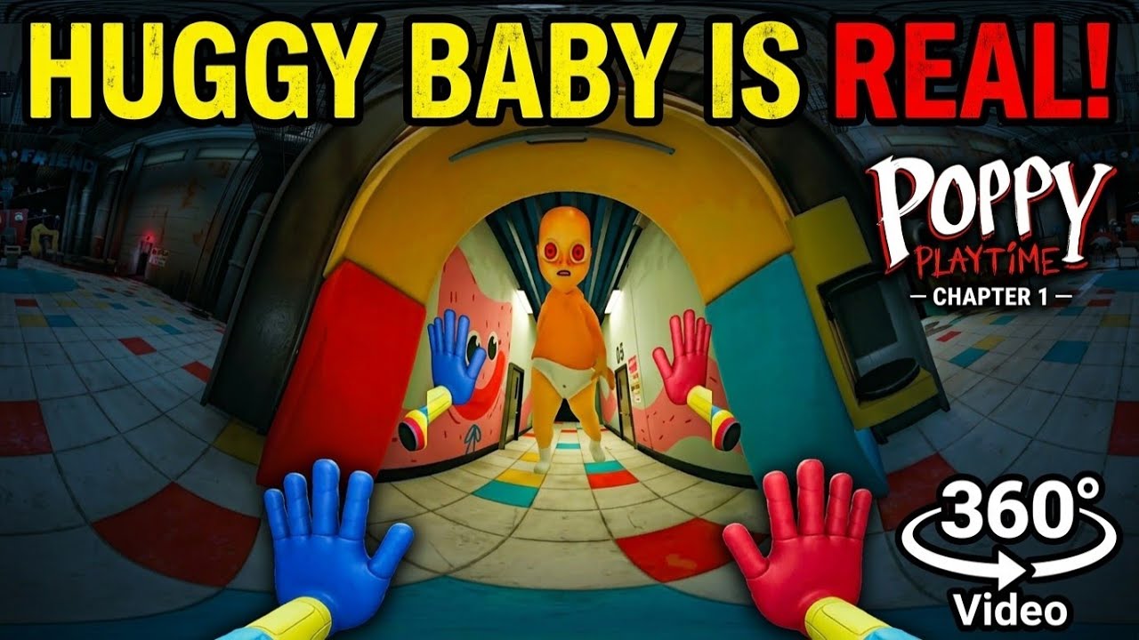 Video thumbnail for All The Baby In Yellow as Huggy Wuggy Encounters (360° Video, VR) | Poppy Playtime - Chapter 1 | 4K
