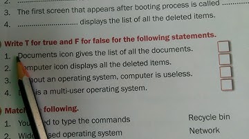 True and False for standard 3 Chapter 3